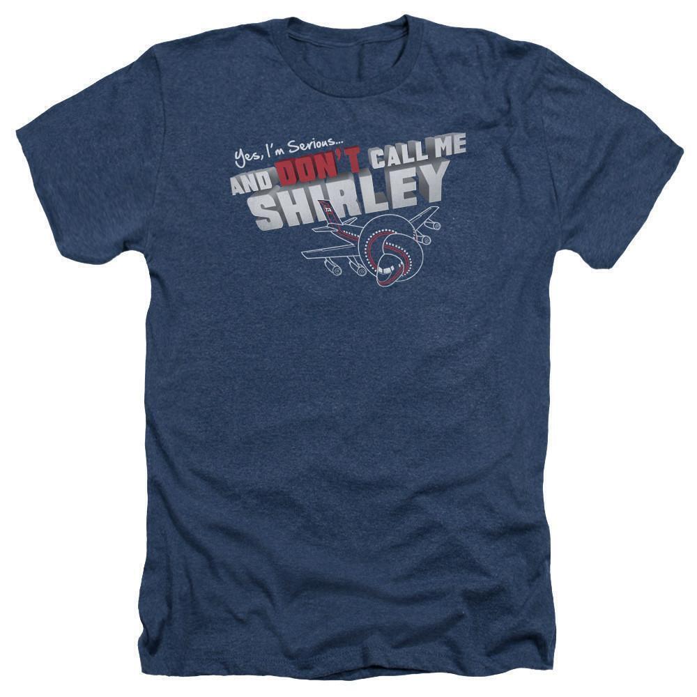 Airplane Dont Call Me Shirley Adult Heather T Shirt Navy